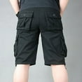 thumbnail image 6 of HOOMEUMY Men's Cotton Cargo Shorts Multi Pockets Breathable Quick Dry Straight Fit Bermuda Shorts Summer Beachwear Black S, 6 of 6
