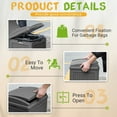 thumbnail image 3 of Devoko  All-Weather use Trashbin with Lid, Patio Resin Hideaway Trash Can with Waterproof for Backyard, Gray, 3 of 7