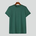 thumbnail image 6 of INCERUN Mens O-Neck Short Sleeve Solid Rib-Knit T-Shirt Casual Fitness Tops Shirt, 6 of 6
