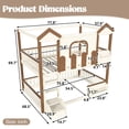 thumbnail image 2 of Harper & Bright Designs Full over Full Bunk Bed with Storage Drawers and Bookshelf, House Bunk Bed Frame with Roof and Windows, Solid Wood Bunk Bed with Playhouse Design, Beige & Natural, 2 of 14