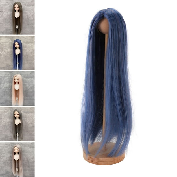Peluca De 1/4 Muñecas Para Una Muñeca De 7 A 8 Pulgadas De Cabello Liso Y Recto Suave Peluca Hecha A Mano Para La Recolección