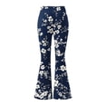 thumbnail image 6 of Tnhcen Women's Casual Loose Print Flare Yoga Pants Athletic Workout Leggings Plus Size S - 2XL Elastic Waist Wide Leg Trousers Polyester Spandex Milk Silk Brushed Fabric, 6 of 7