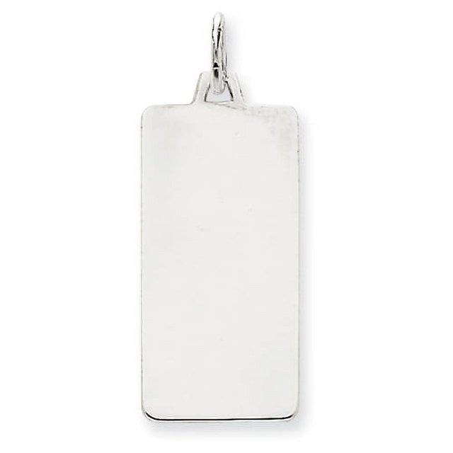 14K White Gold Plain .027 Gauge Rectangular Engravable Dog Tag