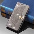 thumbnail image 2 of ZUKKASHAN For iPhone 15 Case Glitter Crystal Flip PU Leather Phone Cover for iPhone 15, Shockproof Wallet Card Slots Butterfly Gems Bling Shiny Magnetic Clasp Kickstand, 2 of 5