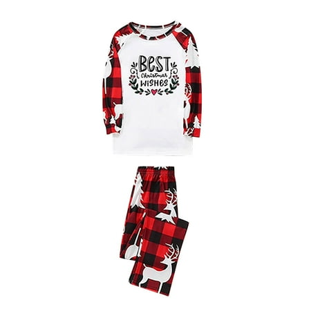 

B91xZ Christmas Pajamas For Family Christmas Pajamas for Family Matching Pjs Set Classic Plaid Xmas Clothes for Teens Womens Mens 2022 Gifts White 6T