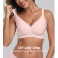 thumbnail image 4 of QYLUX Womens Seamless Bra No Underwire Comfortable Wireless Bralettes Push Up V Neck Bras Full Coverage Everyday Basic Bra, 4 of 11