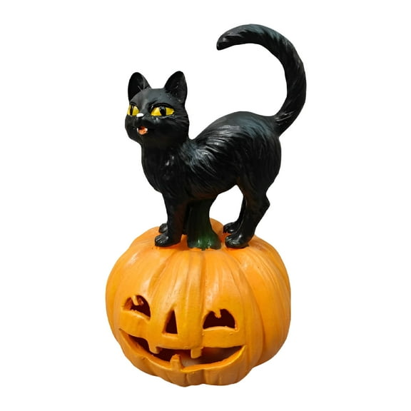 LAMIRO Halloween Table Decor Pumpkin Black Cat Funny Vintage Halloween Decor Creative