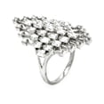 thumbnail image 1 of Clear Baguette And Round Cubic Zirconia Diamond Shaped Ring Rhodium Plated Sterling Silver Size 8, 1 of 3