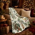 thumbnail image 3 of Winter Songbirds Snowy Pine Branches Realistic Watercolor, Festive Bird Art Scene, Warm Flannel Blanket for Living Room and Reading Nook, Bird Lovers Friendship Gift, Artistic Home Decor, 3 of 7