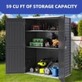 thumbnail image 3 of Uforic Outdoor Storage Shed, 59 Cu Ft Tool Shed Ideal for Garden, Garage & Patio, Lockable Door, Dark Gray, 3 of 9