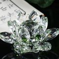 thumbnail image 3 of Crystal Glass Figure Paperweight Ornament Feng Shui Decor Collection, Exquisite Flower Design Symbolizing Enlightenment, Excellent Energy Conductor For Positive Ambiance, 3 of 6