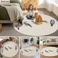 thumbnail image 5 of Watercolor Birds Round Area Rug 4Ft Washable Circle Rugs for Bedroom Dining Room, Spring Animal Country Beige Non-Slip Carpet Floor Mats Indoor Outdoor Carpet Runner Aesthetic Home Decor, 5 of 8