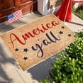 thumbnail image 4 of Dmlowu 4th of July Door Mat, Natural Coir Red Blue Star Welcome Mat, Lightweight Washable Front Door Mat for Indoor Outdoor Home Decor, Patriotic Decorations, 4 of 6