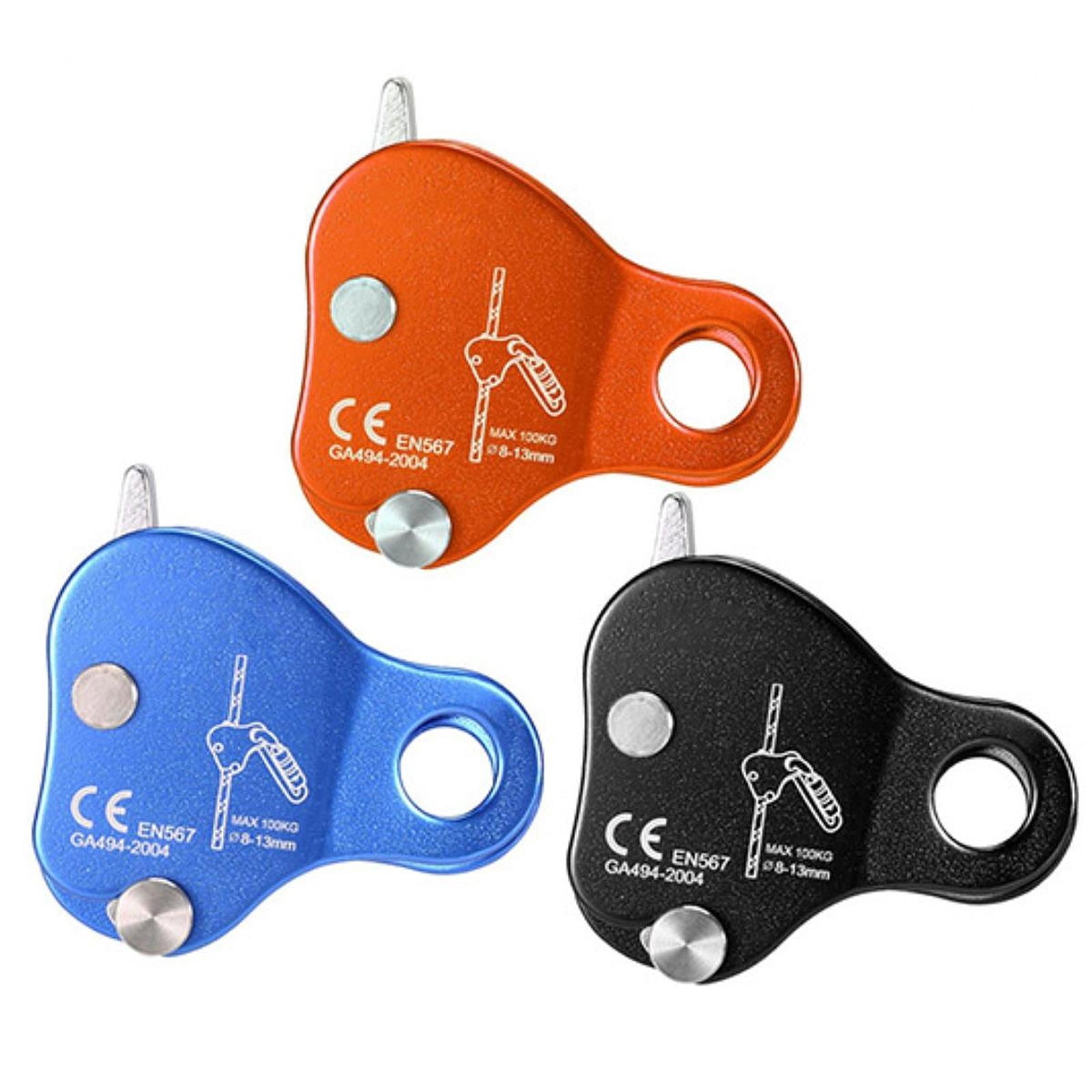 koolsoo Climbing Rope Grab Falling Arrester Belay Rope Equipment Protection Adjuster for Outdoor Rappelling Expedition Mountaineering Black