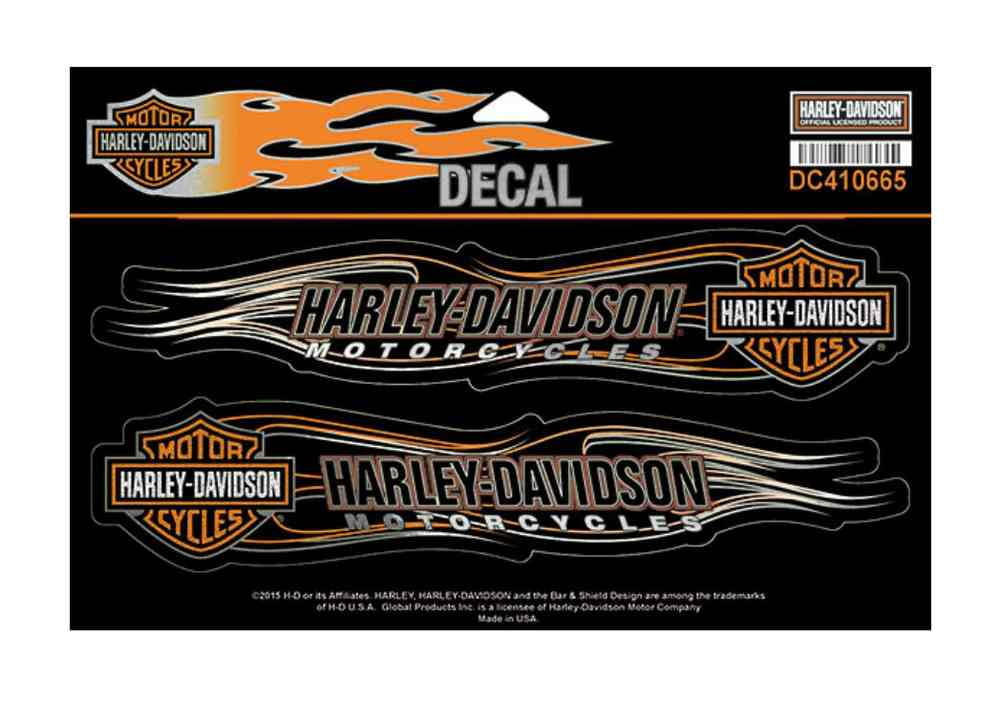 HarleyDavidson Bar & Shield Flames Foil Decal, 2 XLarge Size Stickers