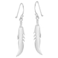 thumbnail image 4 of Boho-Chic Freedom Feather Detailed Sterling Silver Dangle Earrings, 4 of 5