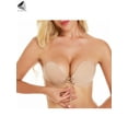thumbnail image 4 of PULLIMORE 2 Pairs Push Up Adhesive Bra Reusable Backless Sticky Bras for Backless Wedding String Dress (Cup D, Black+Skin), 4 of 10