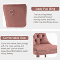 thumbnail image 4 of Contemporary Button Tufted Dining Chairs, High-end Velvet Upholstered Dining Chairs with Nailhead Back and Ring Pull Trim, Wood Dining Chairs for Living Room, Restaurant (Pink,Set of 6), 4 of 8