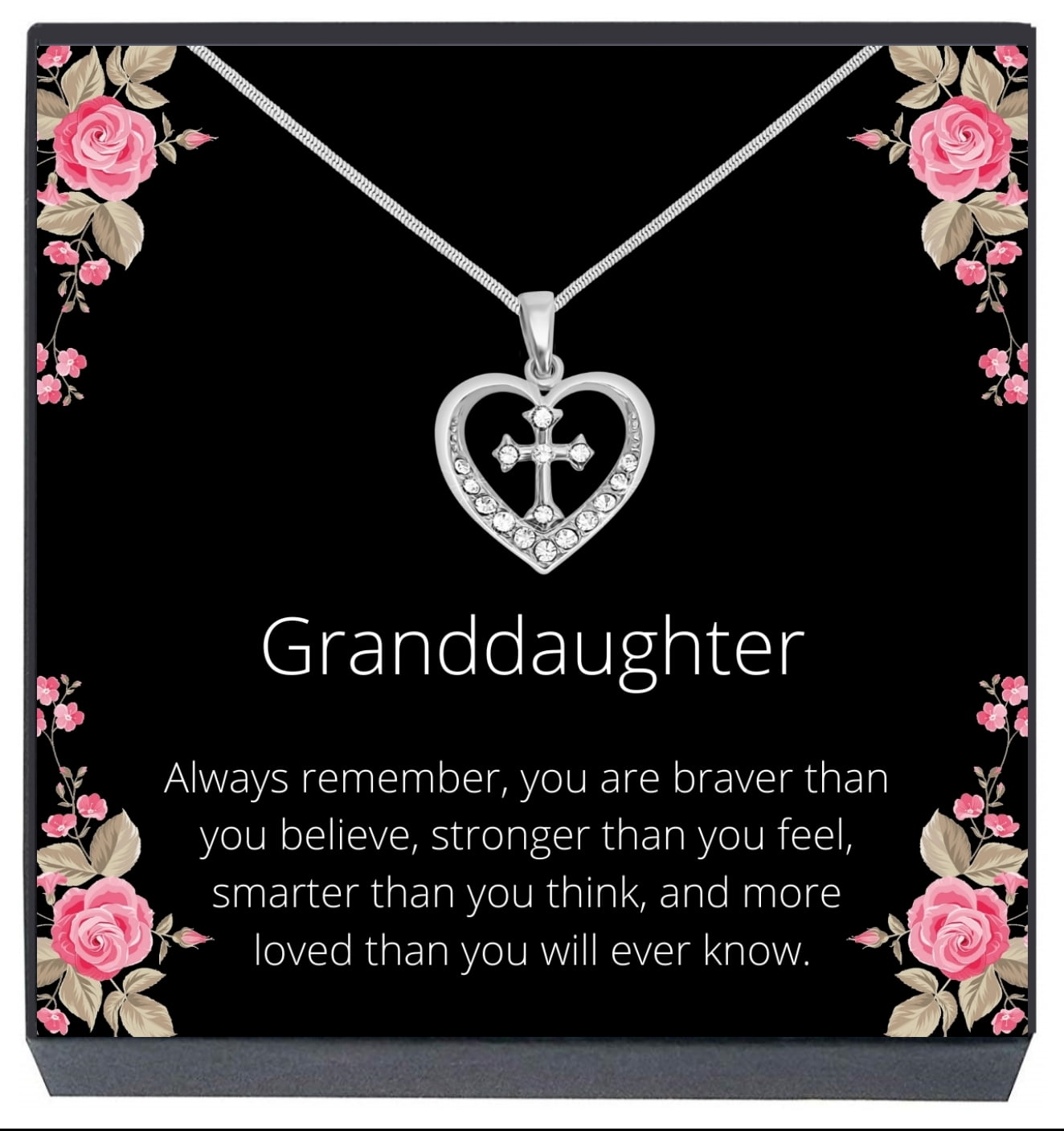 Gifts Necklace Name for Wife to My Mercedes Always Remember That Mommy Love You You are Braver Than You Believe for Mom Daughter Jewelry 18K Gold Plated 