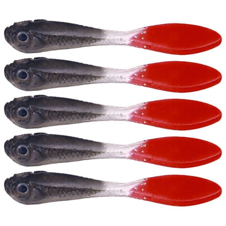 lanema 5pcs Fishing Lures Mini Soft Baits Swimbait Lures Double Color Artificial Baits 7cm 2.2g Wobbler Fishing Baits for Pike