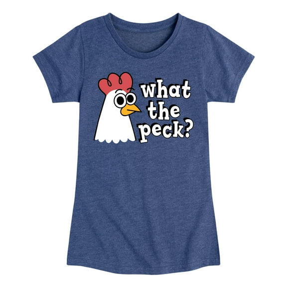 Instant Message - What The Peck Chicken - Toddler & Youth Girls Short Sleeve Graphic T-Shirt