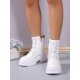 thumbnail image 5 of opean And American Style Minimalist Fashion Stripe Bottom Chunky Mid-high Heel Ankle Boots For Autumn/winter, Motorcycle Style Shoes, 5 of 5
