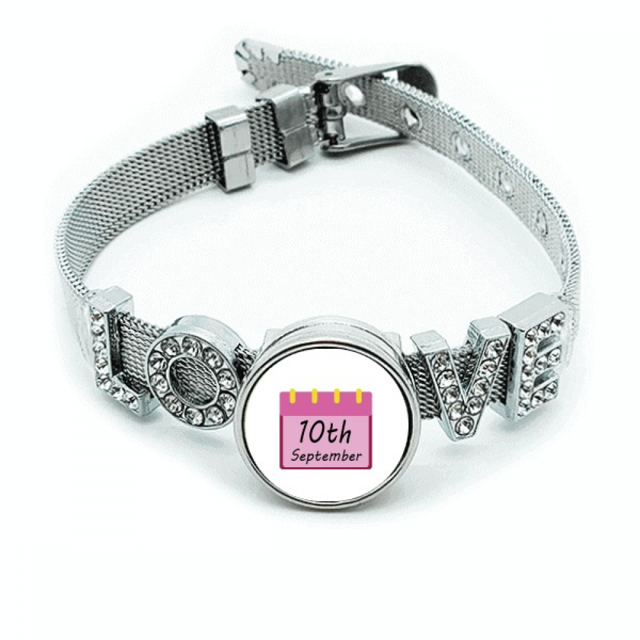 Día del maestro Pulsera pulsera pulsera de cristal amor pulsera ajustable