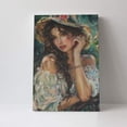 thumbnail image 4 of 16x24 inch Oil Painting Canvas Flower Hat Woman,Woman & Man Cave,Bar,Cafes,Lounge Wall Art Decor Poster Prints,Gift For Lover,Exquisite Hat Woman Decorative Paintings,Bathroom,Home,Bar Decor, 4 of 6