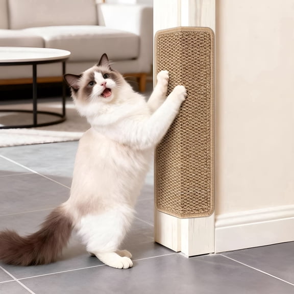 XIBUFE Cat Scratch Wall Protector 19.6x7.8 Inch,Sisal-Like Door Frame Scratcher for Indoor Cats and Corner