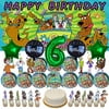 6th Scooby Doo Party Supplies | Decorations | for Girls | Birthday | 6 | Banner | Backdrop | Six | Balloons | Plates