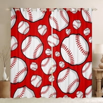 Castle Fairy Female Men Adults Baseball Game Black Out Curtains,Sport Theme Curtains Pack of 2 (42x63 Each),Ball Gaming Bedroom Curtains,Luxury Bedroom Decor