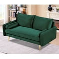 thumbnail image 2 of US Pride Furniture Villeda 58''W Polyester Square Arms Loveseat Green, 2 of 8