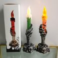thumbnail image 1 of 2 velas de mano de esqueleto, candelabro de calavera de Halloween, candelabro decorativo de Halloween, lámpara de velas sin llama de mano fantasma de esqueleto para decoración del hogar, fiesta de, 1 of 7