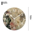 thumbnail image 2 of 16 Inch Wall Clock Battery Operated Silent Clock Decorative for Office, Kitchen, Outdoor, Living Room，4Th of July Liberty Silhouette with American Flag Delicate, 2 of 4