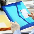 thumbnail image 4 of Cqxid Office&Craft&Stationery Plastic File Folders Legal Size 2 Pcs Expandable Document Folder With Snap Button Closure A4 Expanding File Wallet Envelopes Pouch With Label Pocket Blue, 4 of 5
