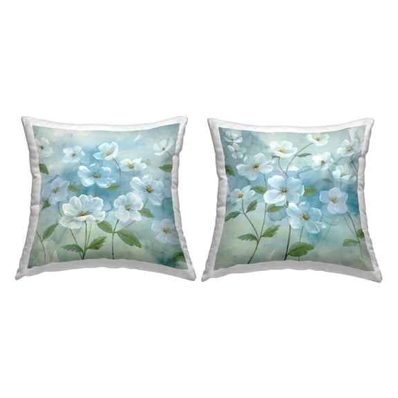 Stupell Industries Floral Blossoms Blue Sky Decorative Printed Throw Pillow Design by Nan.