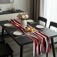 thumbnail image 2 of Red Stripe Table Runner 72 Inches Long, Grey White Ombre Geometric Modern Abstract Kitchen Coffee Dining Table Decoration for Home Party Birthday Wedding Home Decor 14x72 Inches, 2 of 8