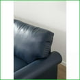 thumbnail image 3 of Navy Blue Faux Leather Loveseat | Round Arm | 2-Person Living Room Sofa with Storage & Silver Nails, 3 of 10