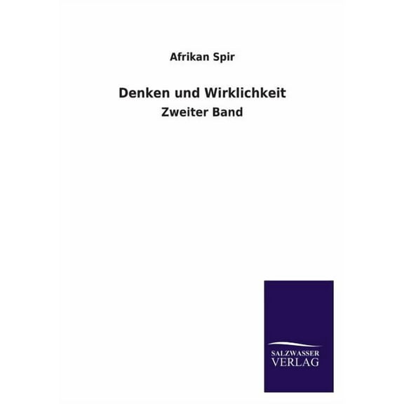 Denken Und Wirklichkeit (Paperback)