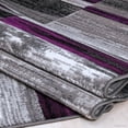 thumbnail image 3 of Purple AllStar Modern. Contemporary Woven Area Rug. Drop-Stitch Weave Technique. Carved Effect. Vivid Pop Colors (5' x 6' 11"), 3 of 7