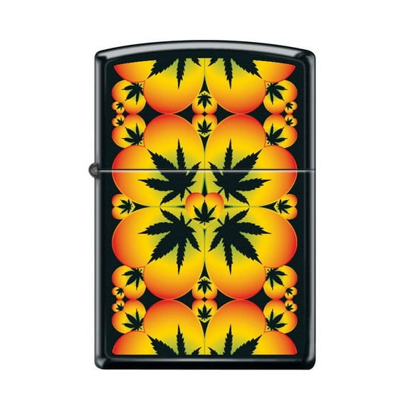 Zippo Lighter - Personalized Custom Message Engraved on Back for Leaf Designs Windproof Zippo Lighter (Leaf Pattern #Z5503)