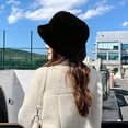 thumbnail image 5 of Gorro de invierno con forma de cubo para mujer y hombre, gorro de pescador de piel sintética esponjosa, estilo de Color sólido, 5 of 5