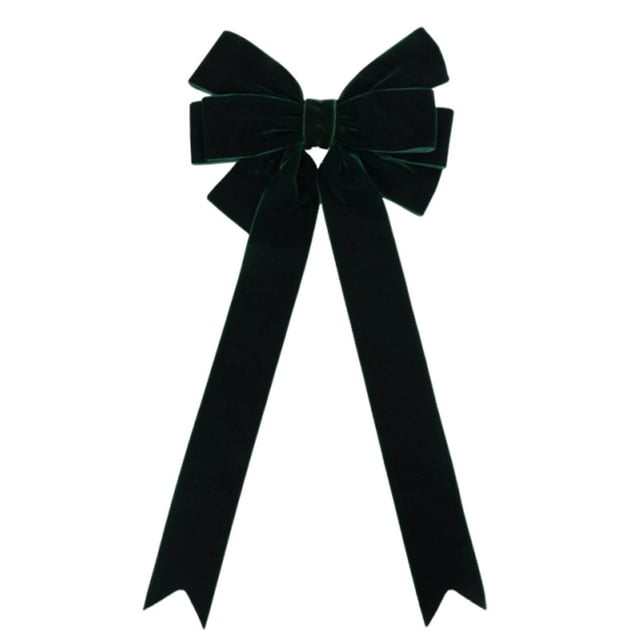 Velvet Christmas Tree Bows with Twist Ties - 11.4x4.8 Inch Red Velvet Ribbon Bows for Wreath, Garland, and Gift Wrapping Decorations