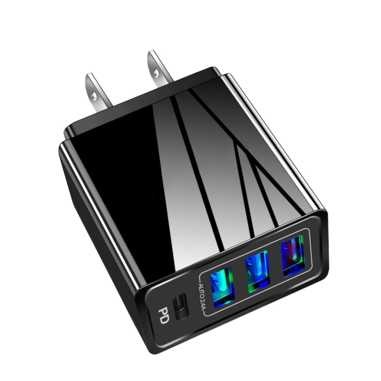 LBECLEY Double Plug Adapter 3.1A Usb C Charger 4 Port Usb Wall Charger for Smartphones 3Usb