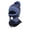 Blue, variant on Unisex Fleece Lined Integrated Knit Balaclava Hat Windproof Pom Pom Winter Neck Face Cover Beanie Adjustable Thermal Hat Blue One Size