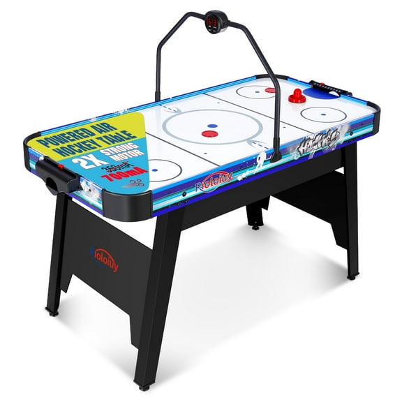 Rioloiuy 58" Air Hockey Table, Arcade Style with Powerful 700mA Motor, Accurate Digital LED Scoreboard on Overhead Gantry, Includes 2 Pucks and 2 Pushers, Perfect for Kids and Adults