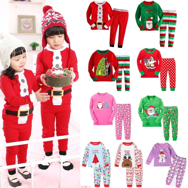 Pyjamas de Noël pour Garçons et Filles Ensemble de Pyjamas Vêtements de Nuit de Noël