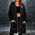 thumbnail image 3 of Maplenight Long Packable Rain Jackets for Women Waterproof Windproof Hoodie Lightweight Long Raincoat for Outdoor Hiking Camping, 3 of 6