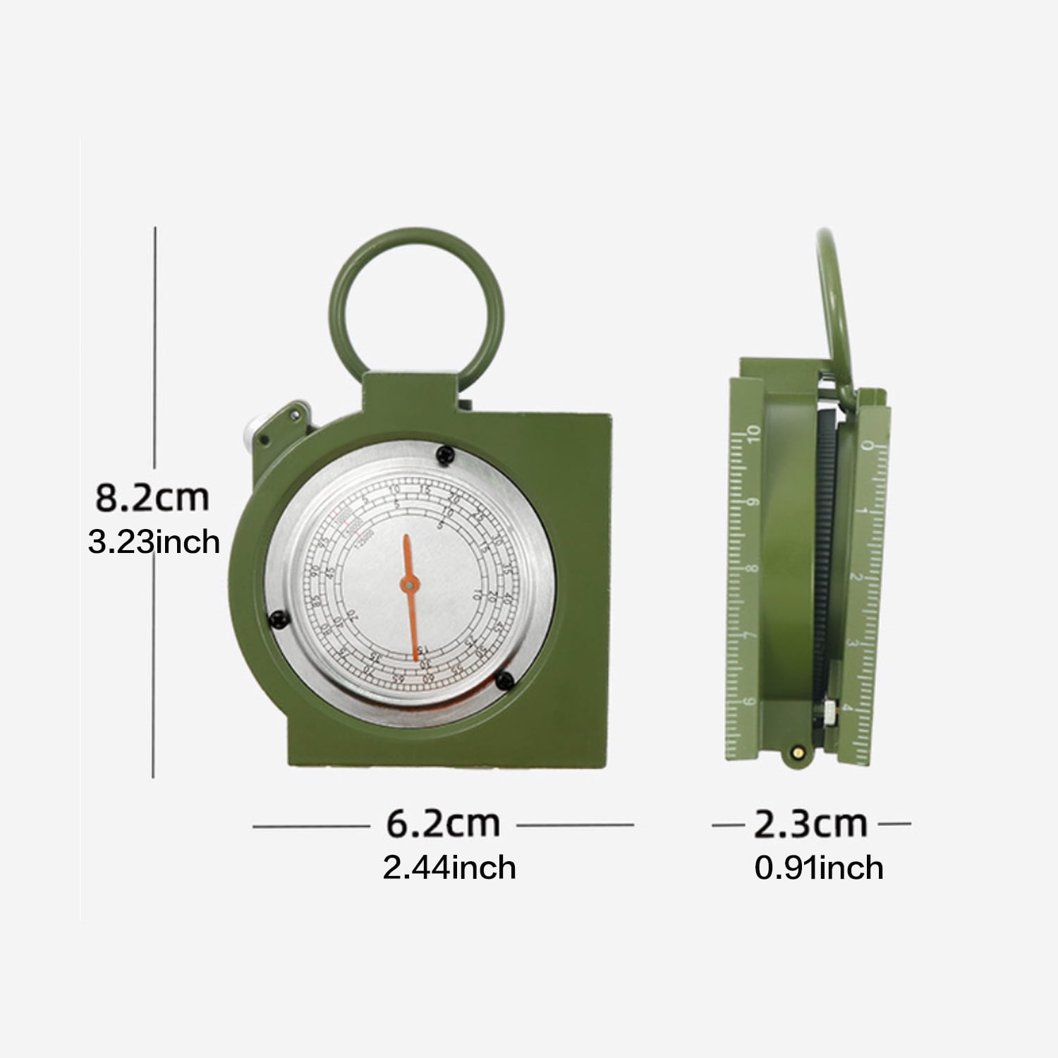 2 Pack,Army green,Outdoor Tactics Type 62 Camping Survival Compass Glow in The Dark Military Compass Survival Gearfor for Hiking, Camping,Backpacking, Outdoor Activities