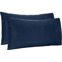 Oversized Pillowcase Pack of 2 Pillowcase to Fit Your Oversized Pancake Large Huge & Gusseted Pillows 100% Egyptian Cotton(Navy , Queen Oversize- 23 X 34)
